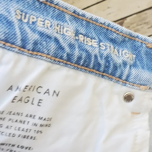 American Eagle Outfitters Super High Rise Straight Jeans Size 12 - Picture 6 of 7